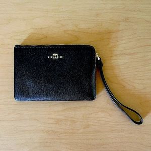 Coach Black Leather Wristlet